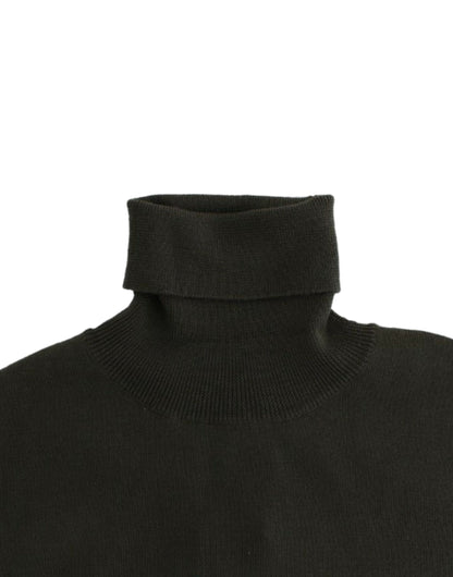 John Galliano green virgin wool turtleneck sweater