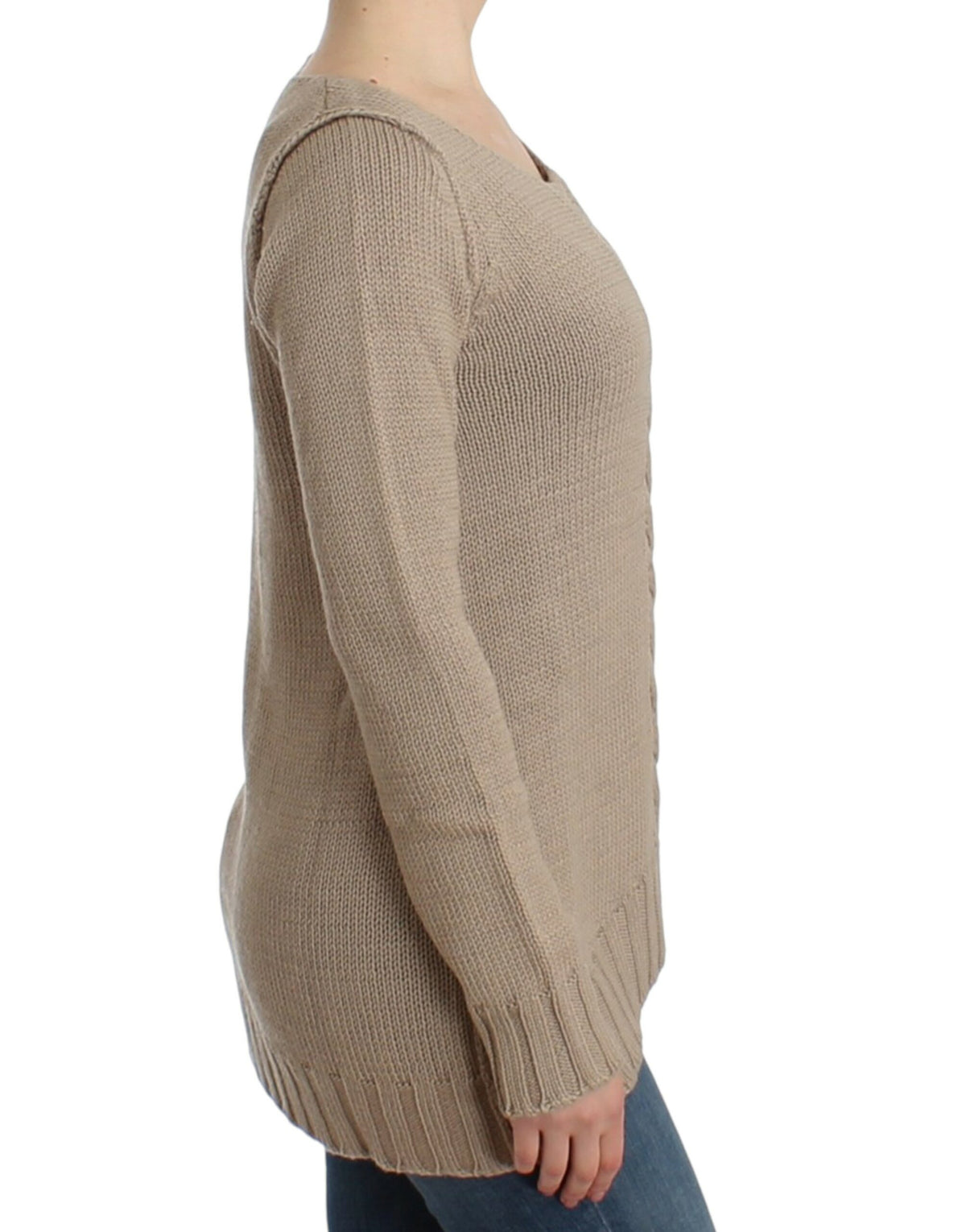Beige knitted Class Roberto Cavalli sweater in wool and acrylic