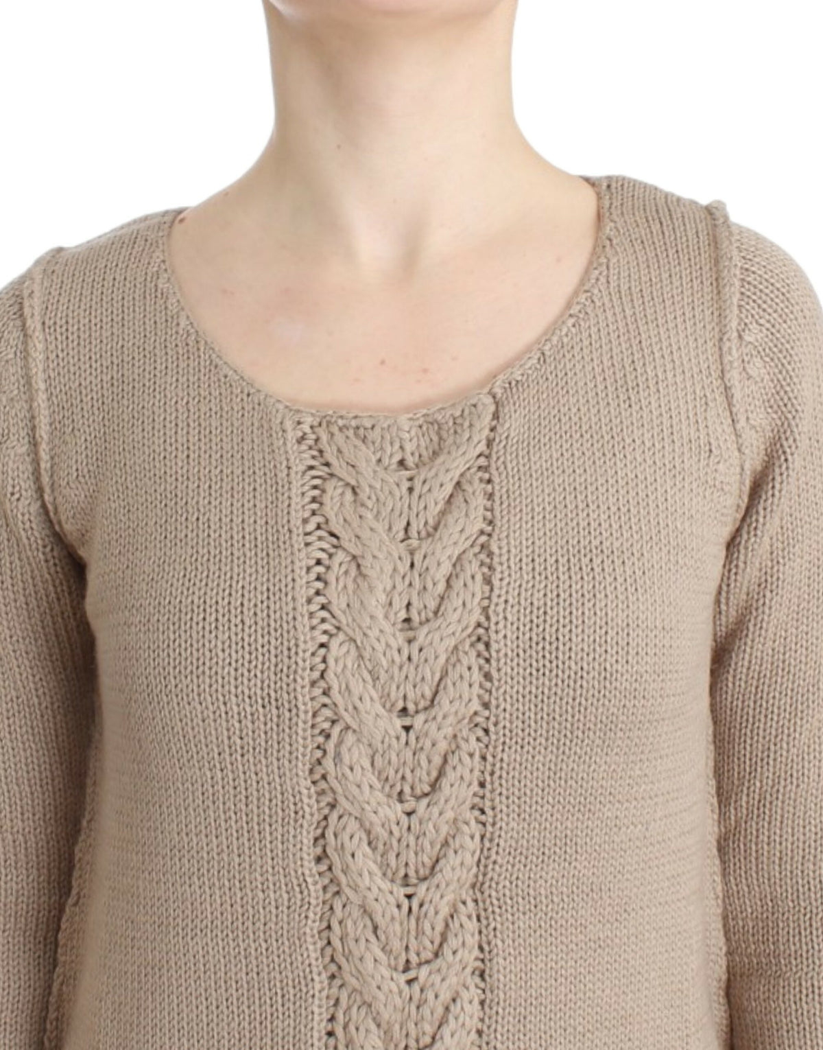 Beige knitted Class Roberto Cavalli sweater in wool and acrylic