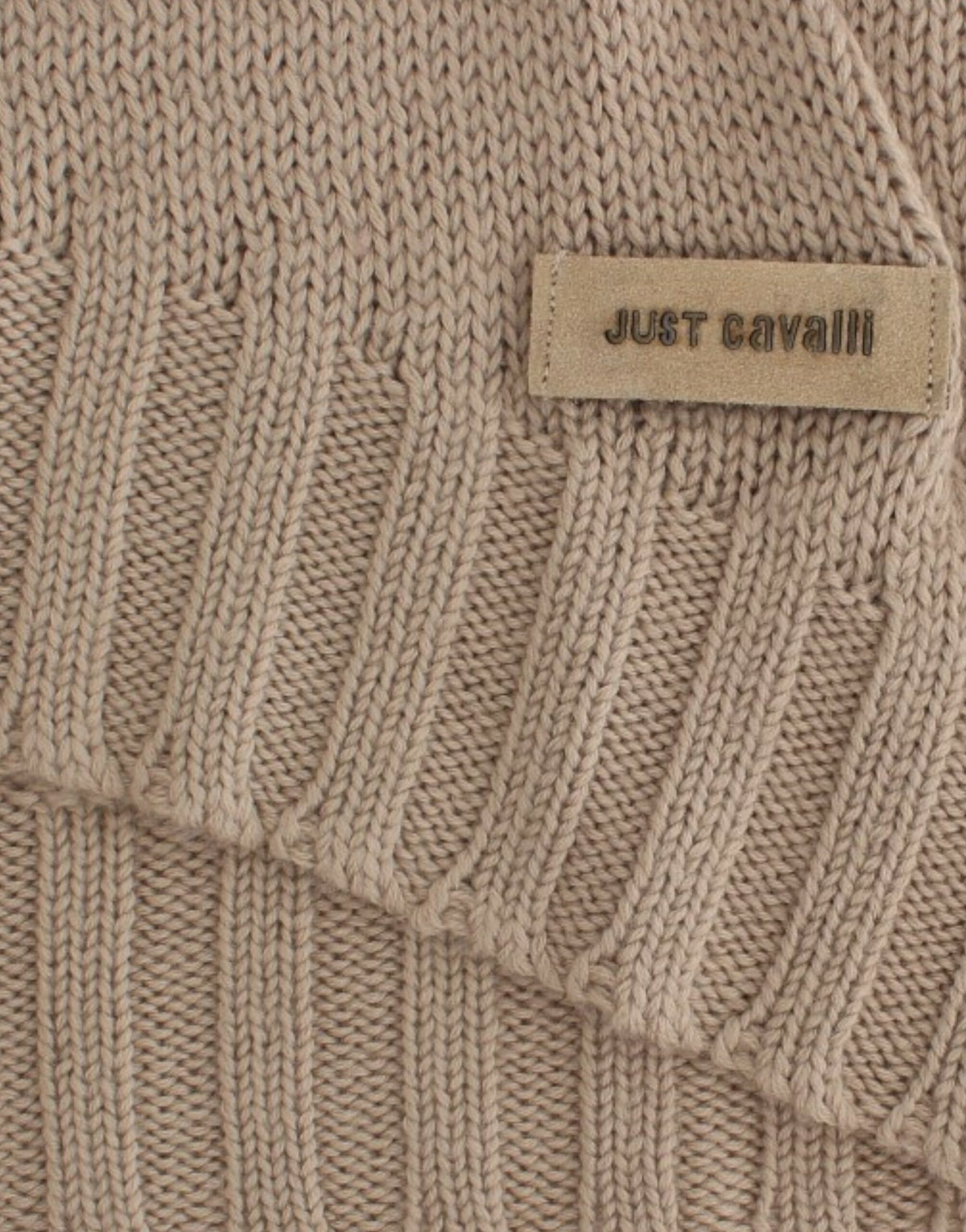 Beige knitted Class Roberto Cavalli sweater in wool and acrylic