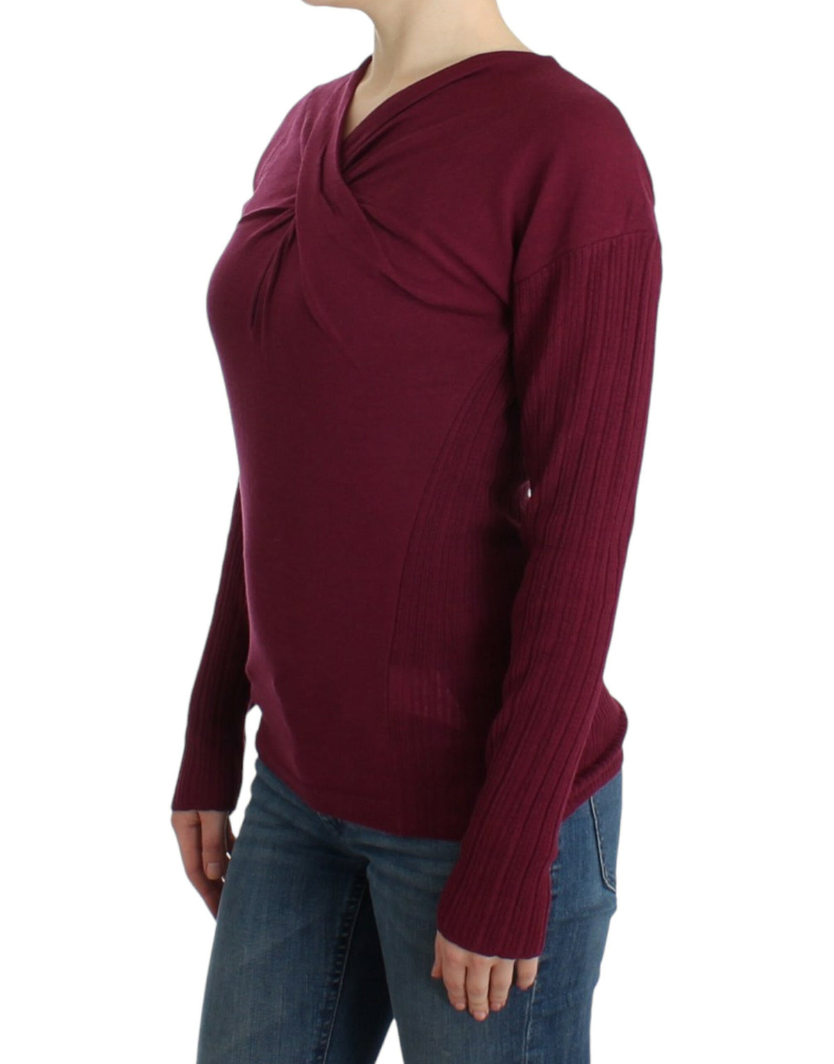 Class Roberto Cavalli purple knitted virgin wool sweater
