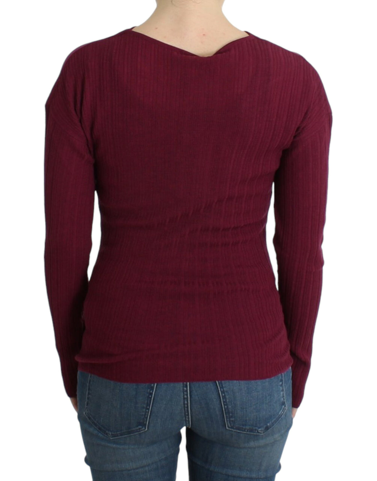 Class Roberto Cavalli purple knitted virgin wool sweater