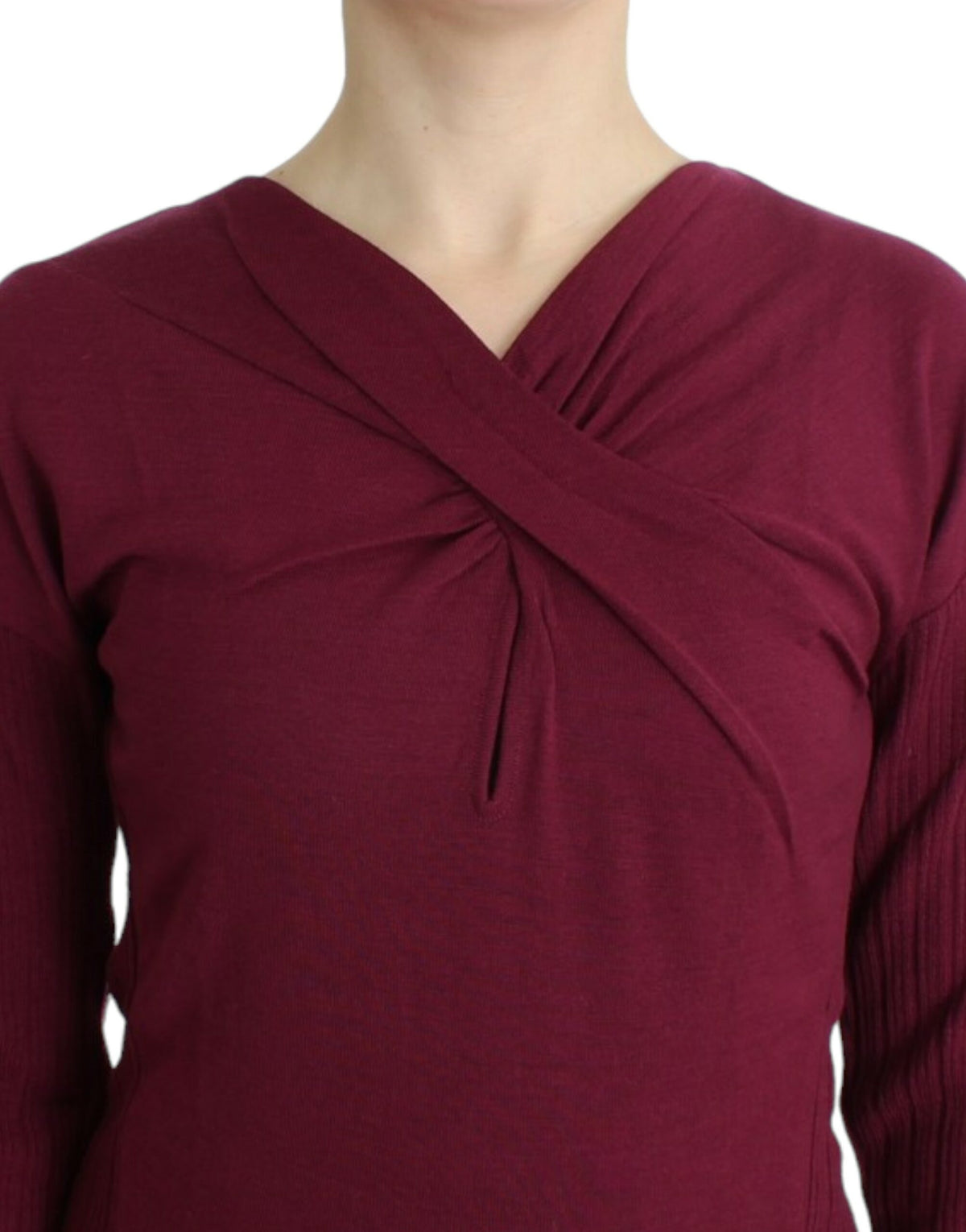 Class Roberto Cavalli purple knitted virgin wool sweater