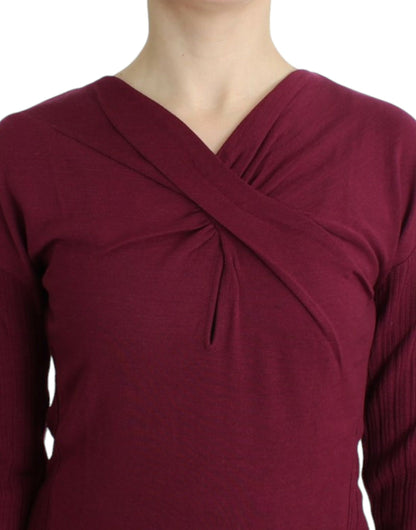 Class Roberto Cavalli purple knitted virgin wool sweater