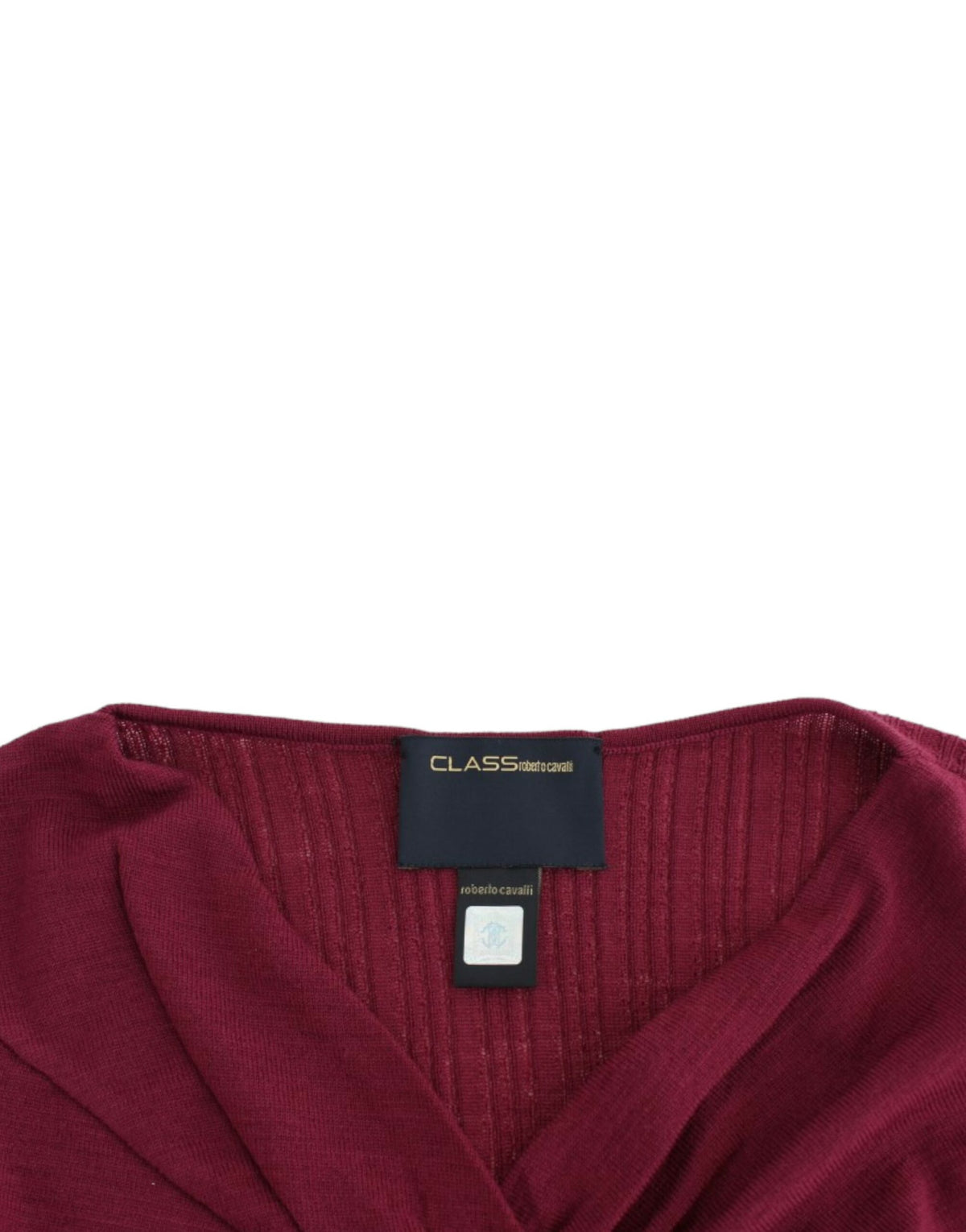Class Roberto Cavalli purple knitted virgin wool sweater