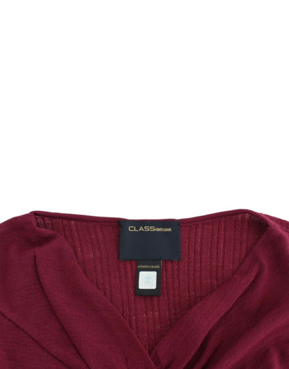 Class Roberto Cavalli purple knitted virgin wool sweater