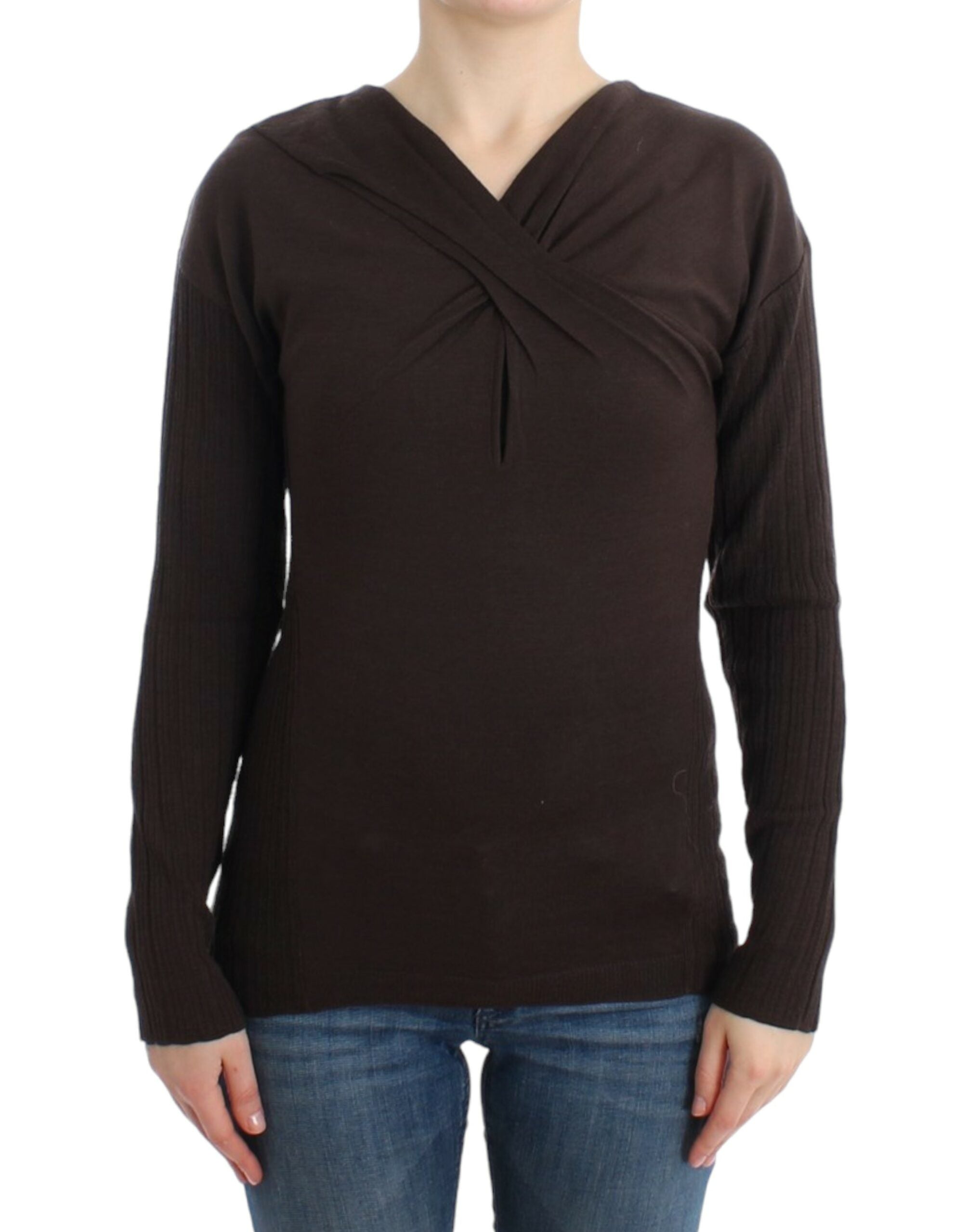 Class Roberto Cavalli brown virgin wool knitted sweater