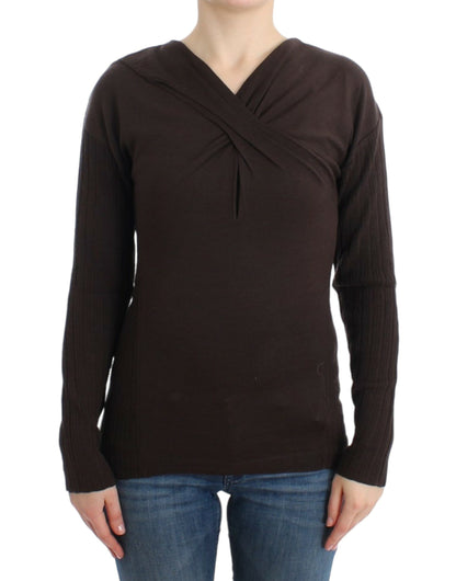 Class Roberto Cavalli brown virgin wool knitted sweater