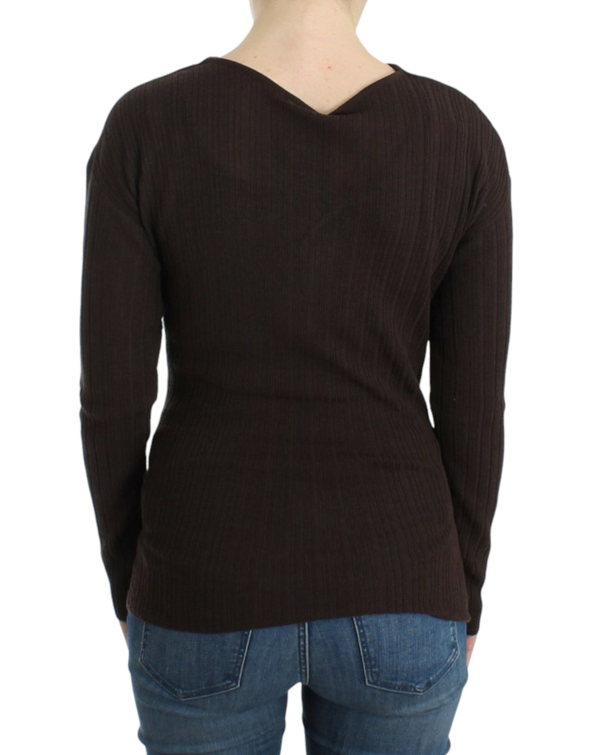 Class Roberto Cavalli brown virgin wool knitted sweater