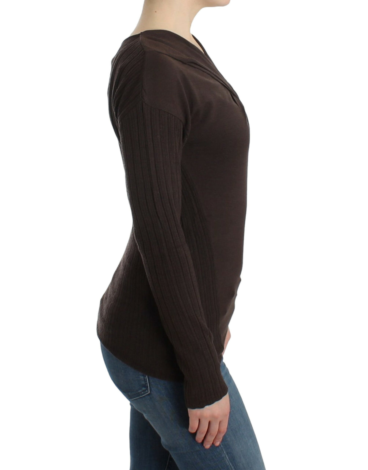Class Roberto Cavalli brown virgin wool knitted sweater