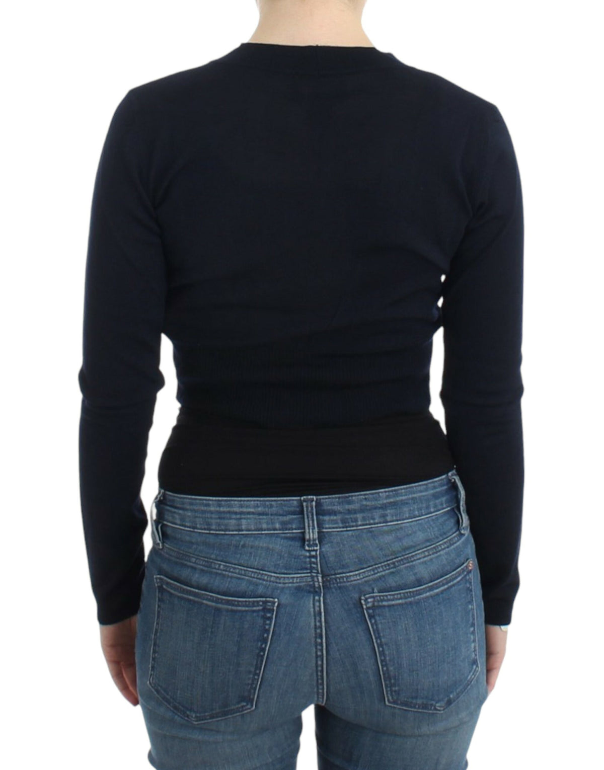 Black Class Roberto Cavalli cropped cardigan in virgin wool