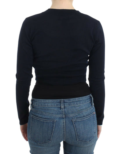 Black Class Roberto Cavalli cropped cardigan in virgin wool