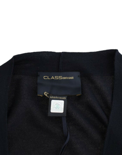 Black Class Roberto Cavalli cropped cardigan in virgin wool