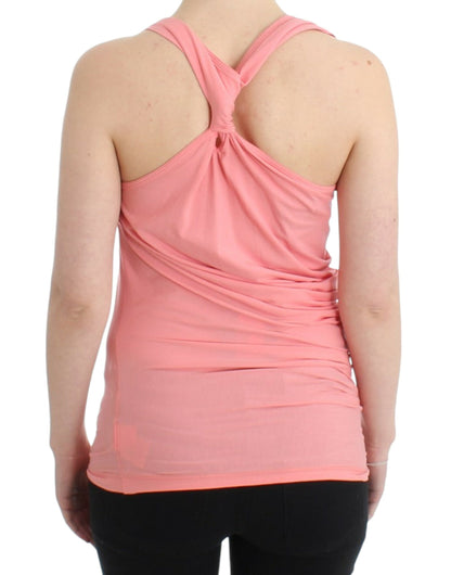 Class Roberto Cavalli pink cotton and elastane tank top