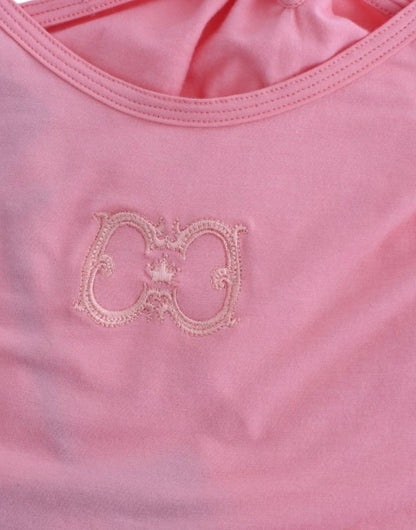 Class Roberto Cavalli pink cotton and elastane tank top