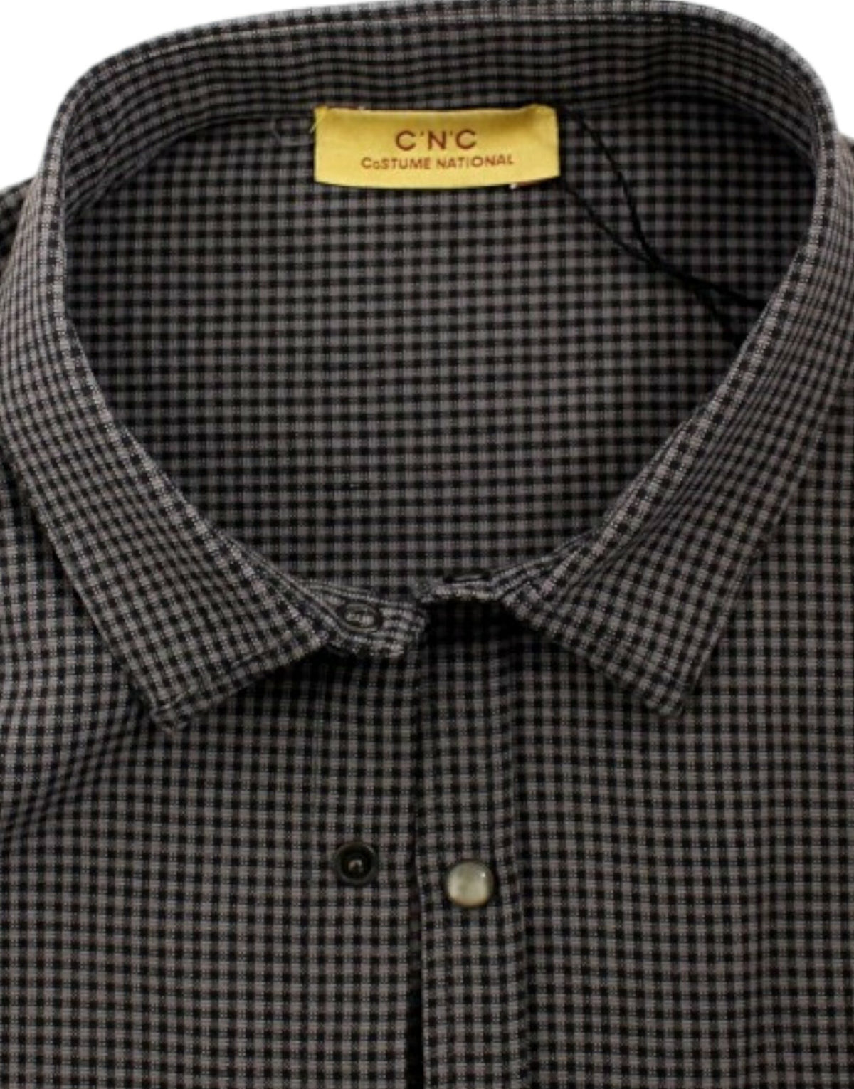 Gray checked casual linen-blend shirt from Costume National C’N’C