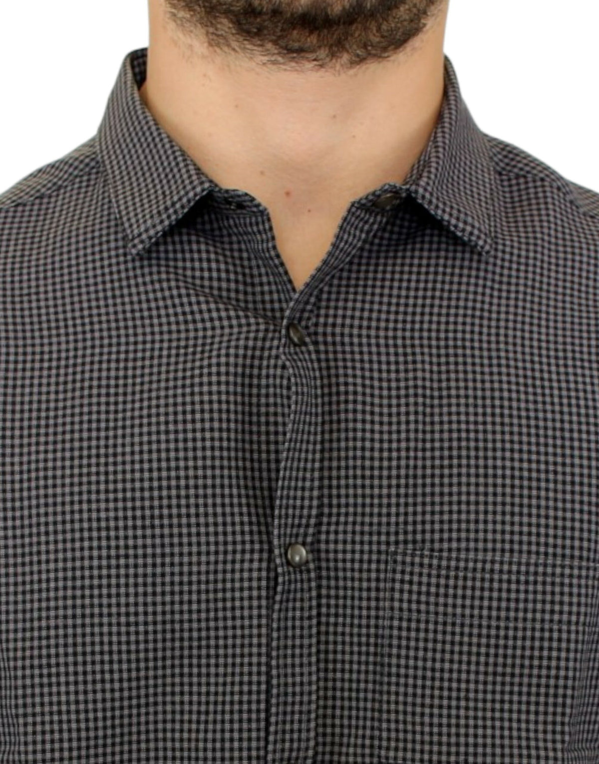 Gray checked casual linen-blend shirt from Costume National C’N’C
