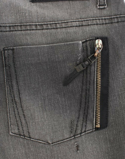 Gray C’N’C Costume National straight leg jeans in cotton and elastane