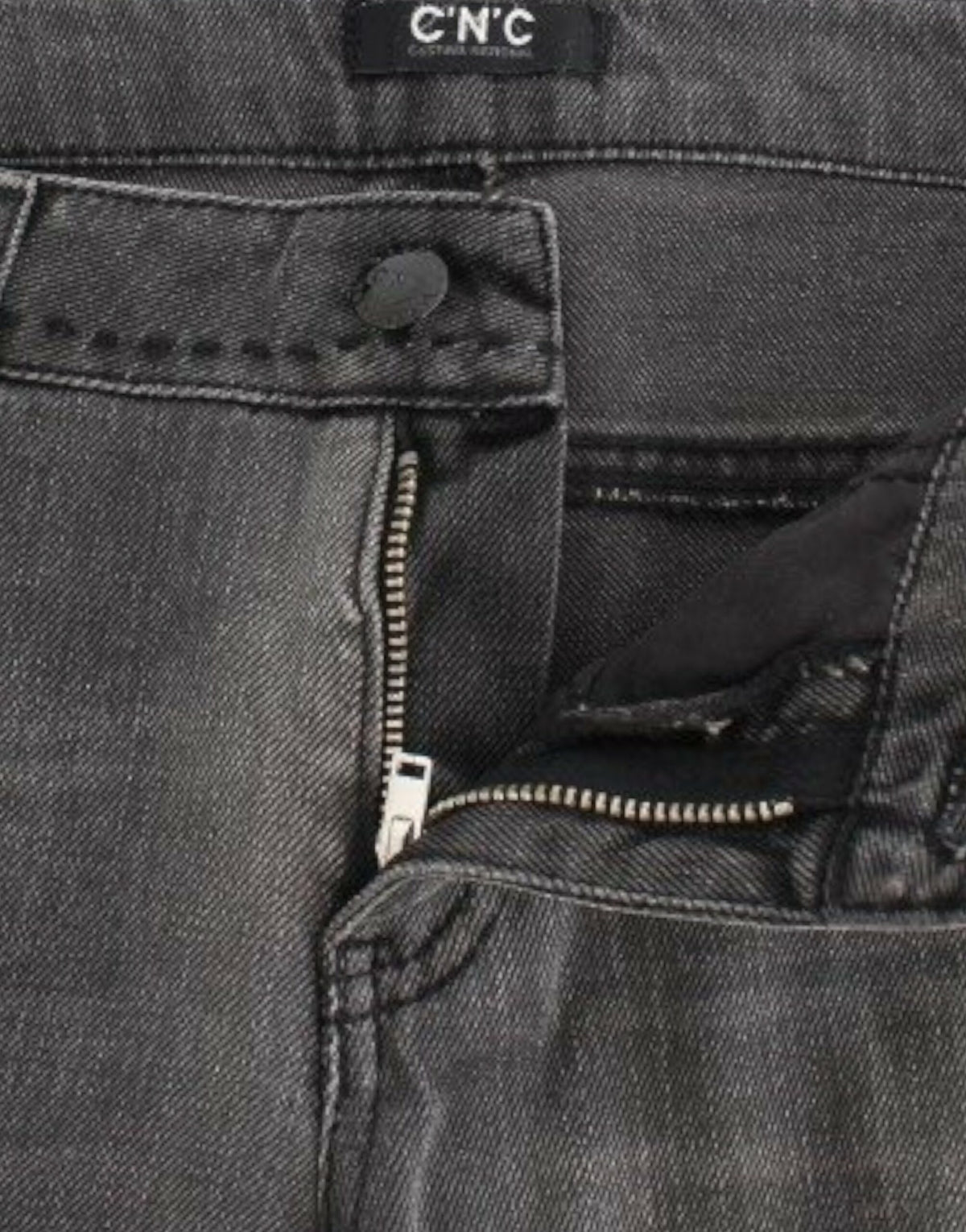 Gray C’N’C Costume National straight leg jeans in cotton and elastane