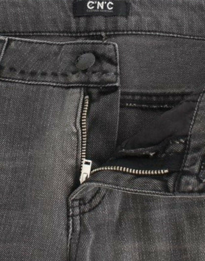 Gray C’N’C Costume National straight leg jeans in cotton and elastane