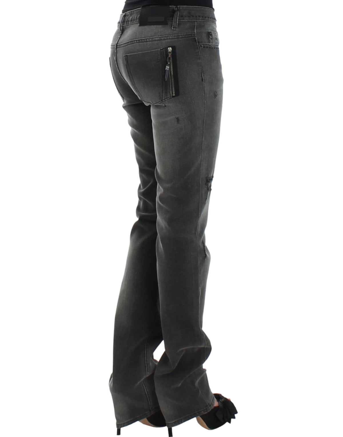 Gray C’N’C Costume National straight leg jeans in cotton and elastane