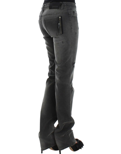 Gray C’N’C Costume National straight leg jeans in cotton and elastane