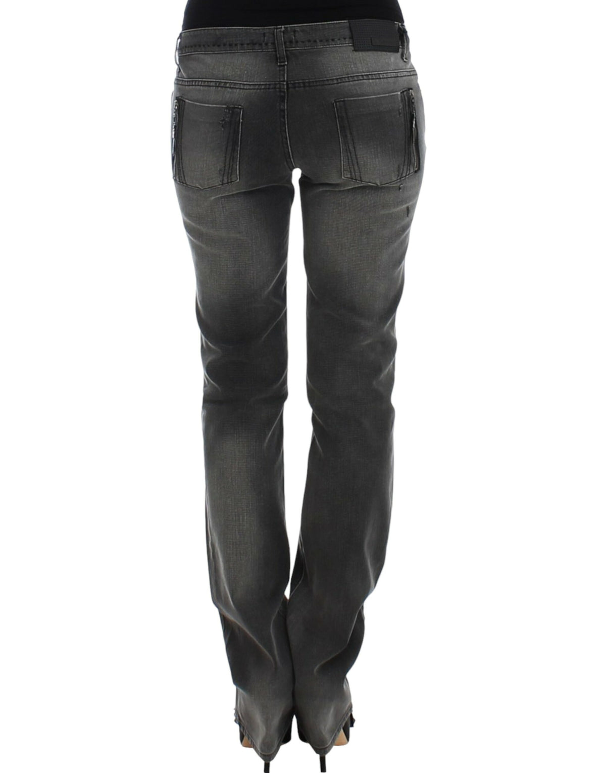 Gray C’N’C Costume National straight leg jeans in cotton and elastane