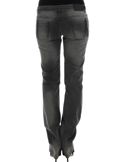 Gray C’N’C Costume National straight leg jeans in cotton and elastane