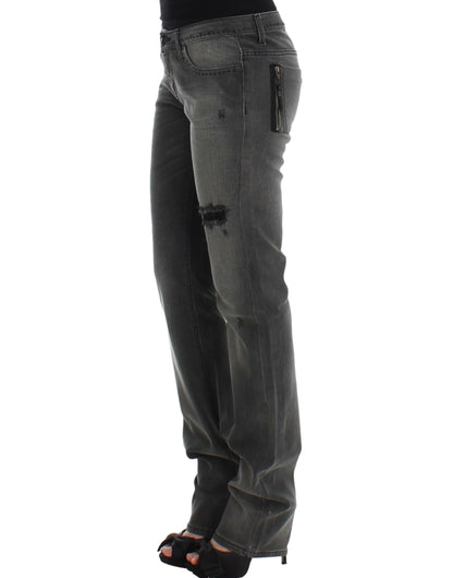 Gray C’N’C Costume National straight leg jeans in cotton and elastane