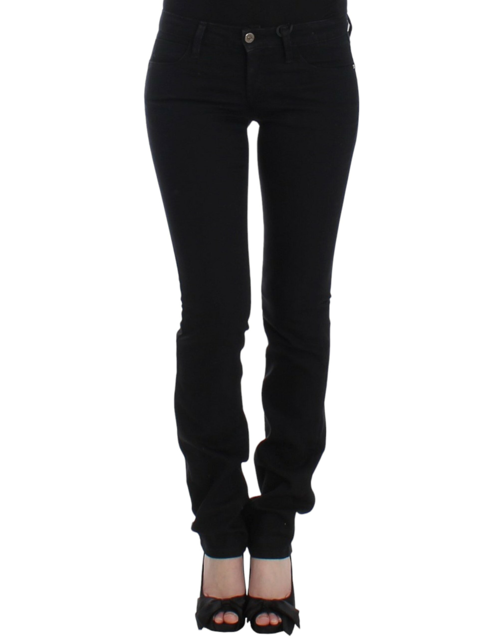 Black C’N’C Costume National straight leg jeans in cotton and elastane