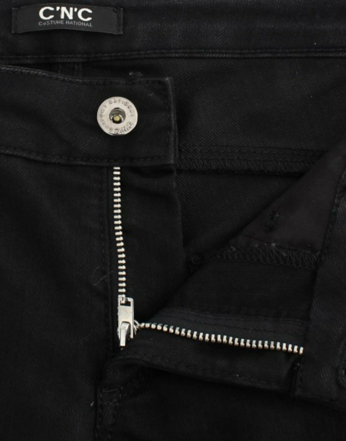 Black C’N’C Costume National straight leg jeans in cotton and elastane