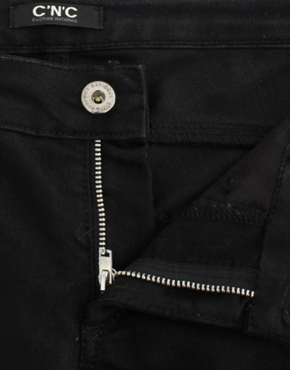 Black C’N’C Costume National straight leg jeans in cotton and elastane