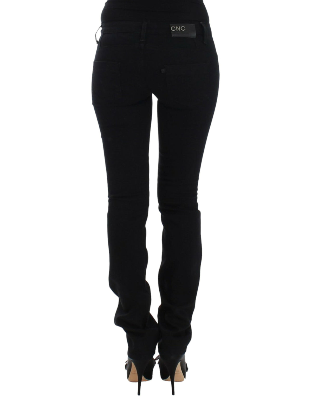 Black C’N’C Costume National straight leg jeans in cotton and elastane