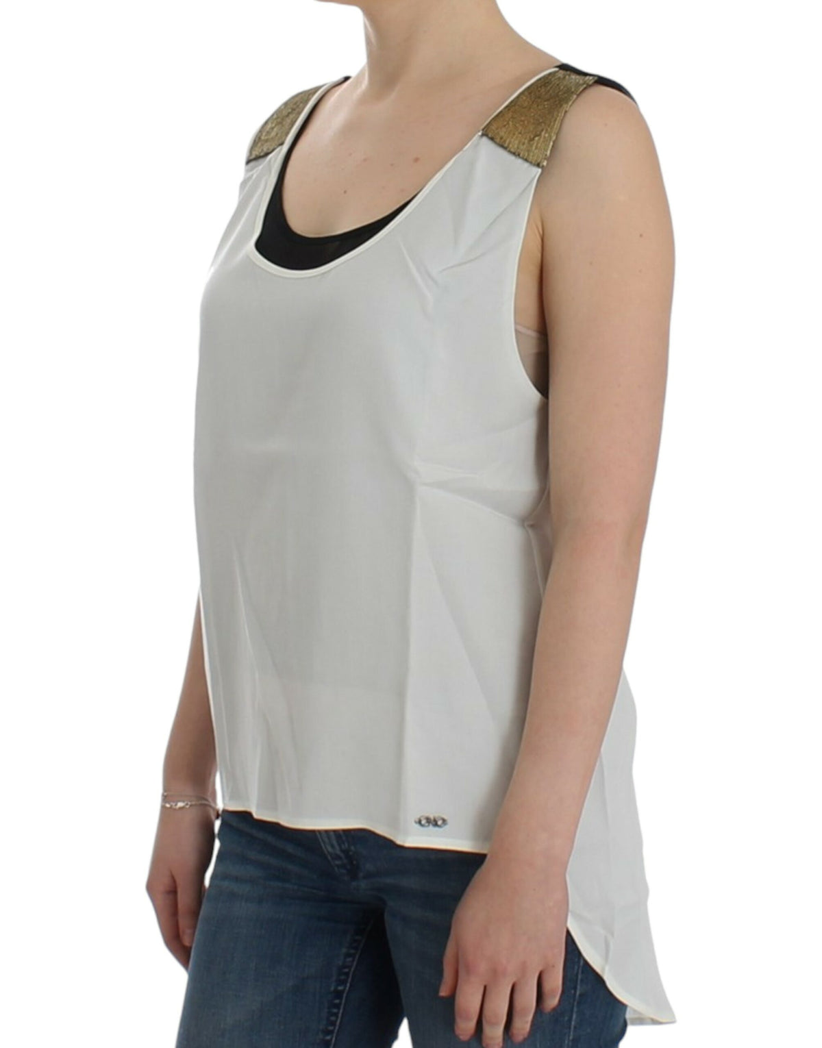 C’N’C Costume National white sleeveless top in lyocell