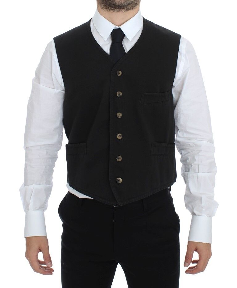 Dolce & Gabbana Single-Breasted Vest – Black