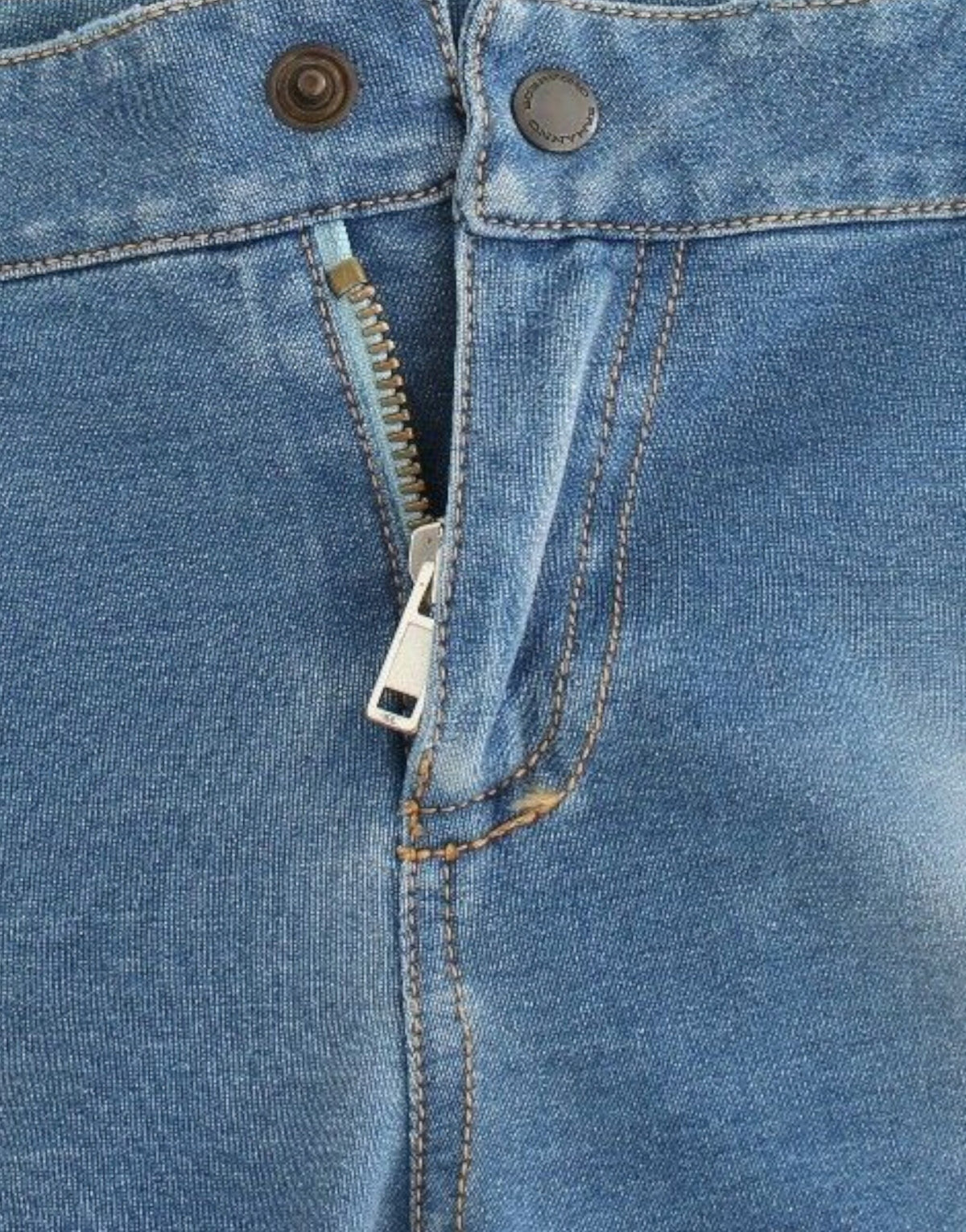 Blue Ermanno Scervino Beachwear Capri Jeans in Cotton, Nylon and Elastane