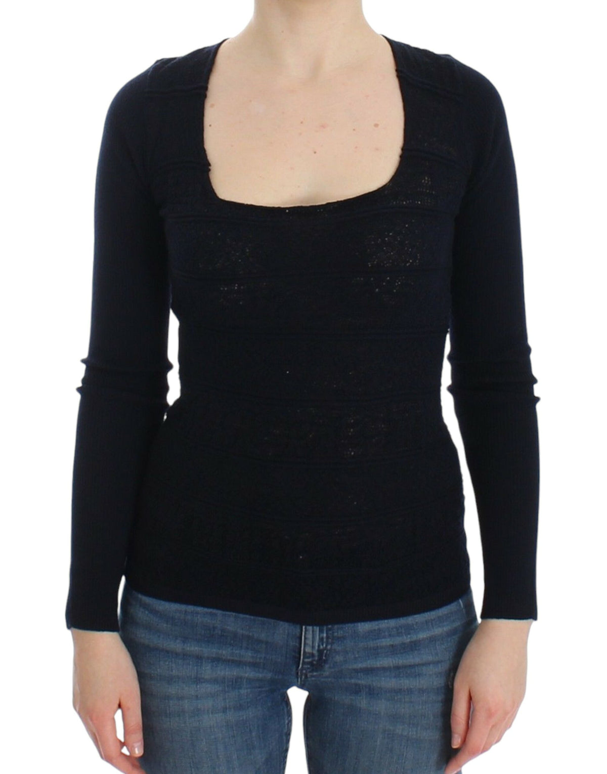 Ermanno Scervino blue knitted wool-blend sweater