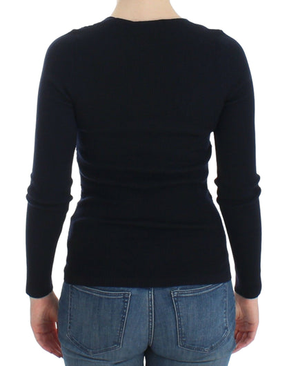 Ermanno Scervino blue knitted wool-blend sweater
