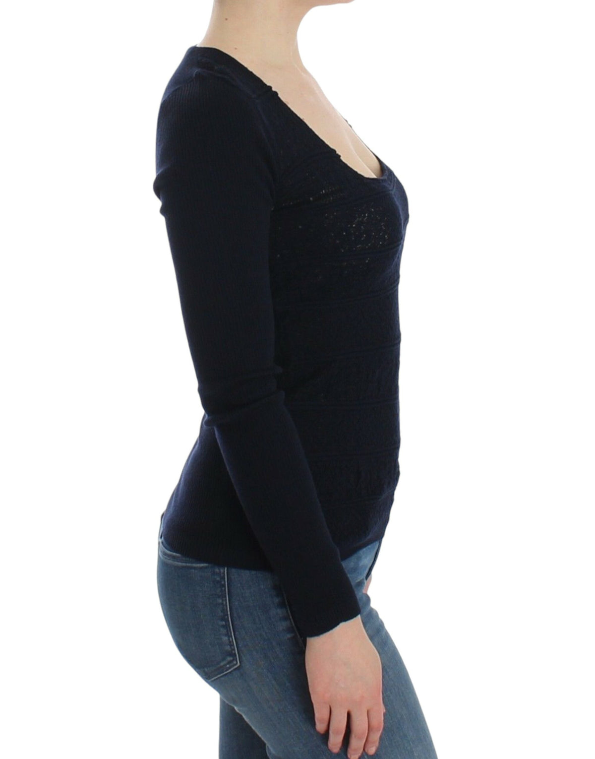 Ermanno Scervino blue knitted wool-blend sweater