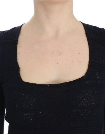 Ermanno Scervino blue knitted wool-blend sweater