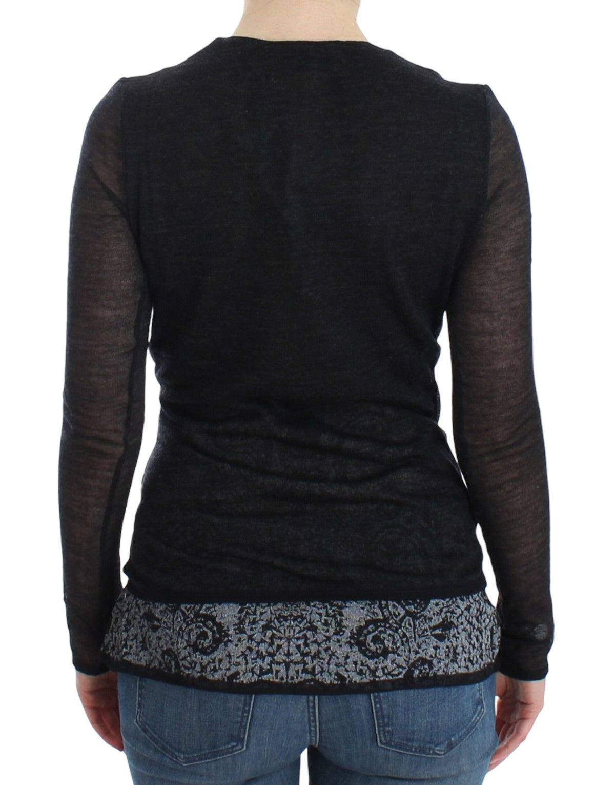Ermanno Scervino black stretch wool-blend sweater