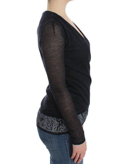 Ermanno Scervino black stretch wool-blend sweater