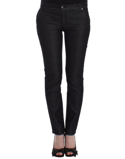 Ermanno Scervino black skinny jeans in cotton and polyester