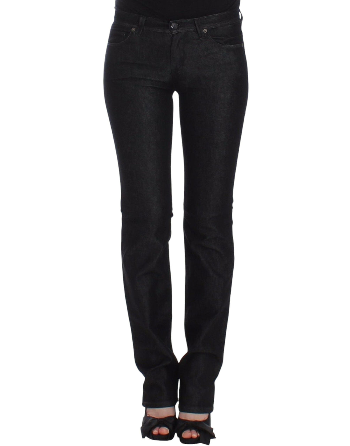 Ermanno Scervino black slim jeans in cotton and polyester