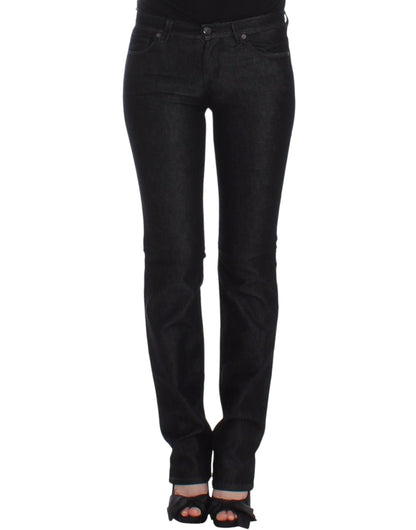 Ermanno Scervino black slim jeans in cotton and polyester