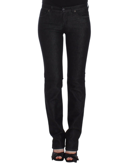 Ermanno Scervino black slim jeans in cotton and polyester