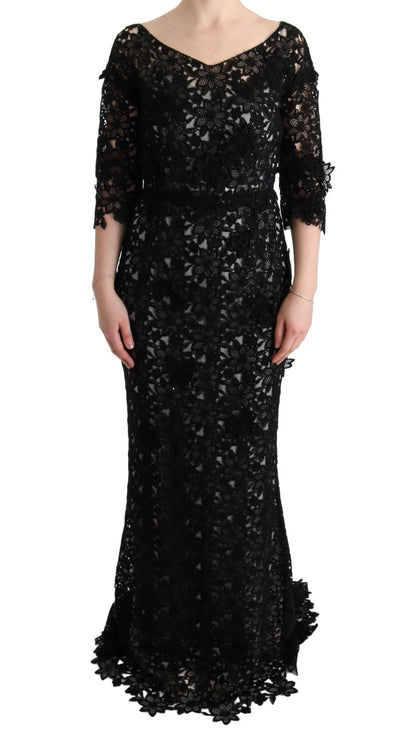 Black Dolce & Gabbana cotton silk maxi dress