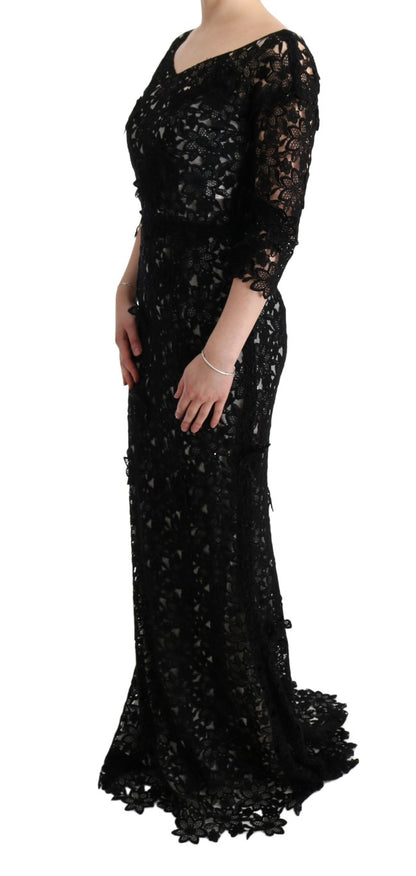 Black Dolce & Gabbana cotton silk maxi dress