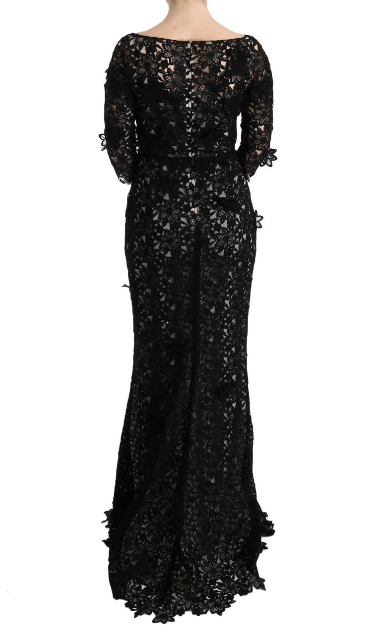 Black Dolce & Gabbana cotton silk maxi dress