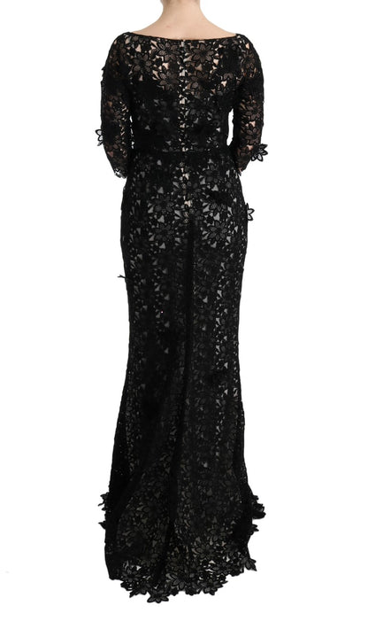 Black Dolce & Gabbana cotton silk maxi dress